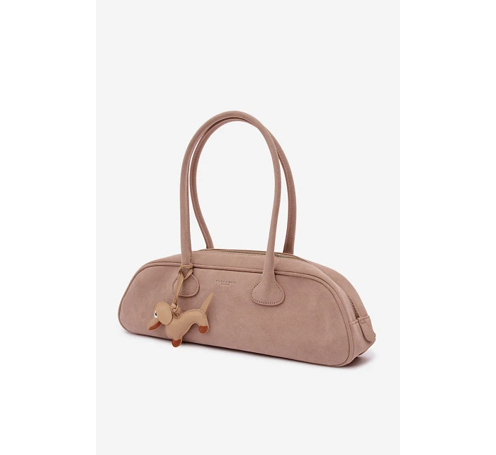 kabelka z imitace semiše s přívěskem Béžová model 22111640 - Flora&Co