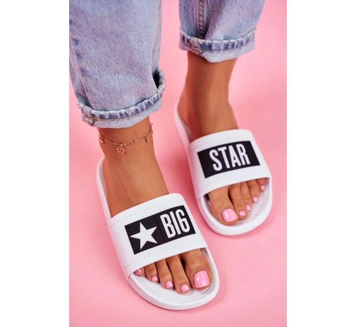 Dámské módní pantofle Big Star - bílé