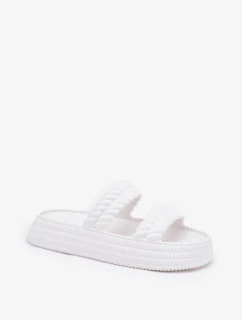 Dámské lehké pěnové pantofle na platformě S.Barski – bílé