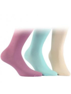 Hladké dámské ponožky z tenké bavlny bílé - Wola