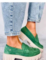 Dámské polobotky na vysoké platformě UK132P Zelená - Seastar