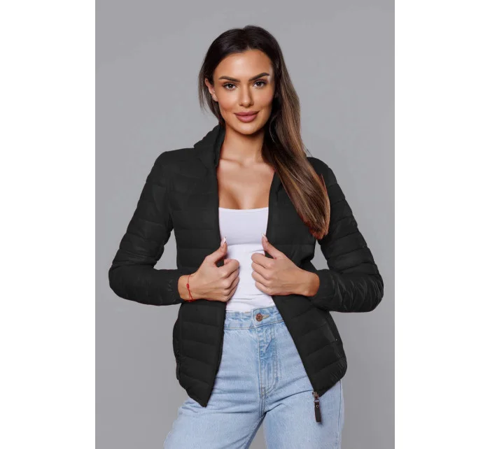 Černá dámská prošívaná bunda s kapucí model 18044793 - S'WEST