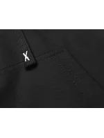 Krátká černá tepláková mikina s kapucí (8B939-3)