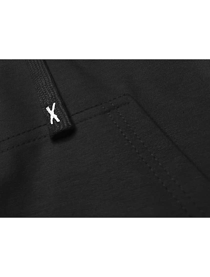 Krátká černá tepláková mikina s kapucí model 18378818 - J.STYLE