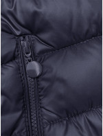 Tmavě modrá prošívaná dámská zimní bunda s kapucí (YP-22075-2)