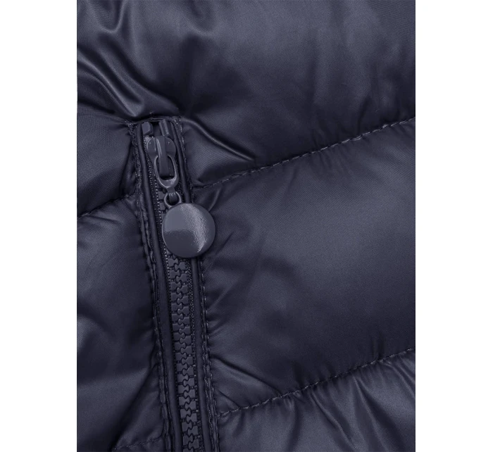 Tmavě modrá dámská prošívaná zimní bunda s kapucí (YP-22075-2)