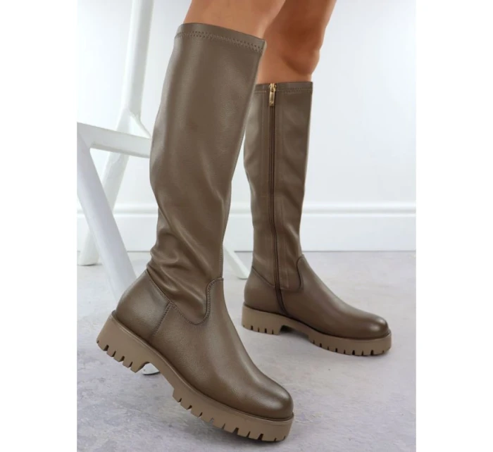 Dámské boty na platformě khaki Potocki 25-12729