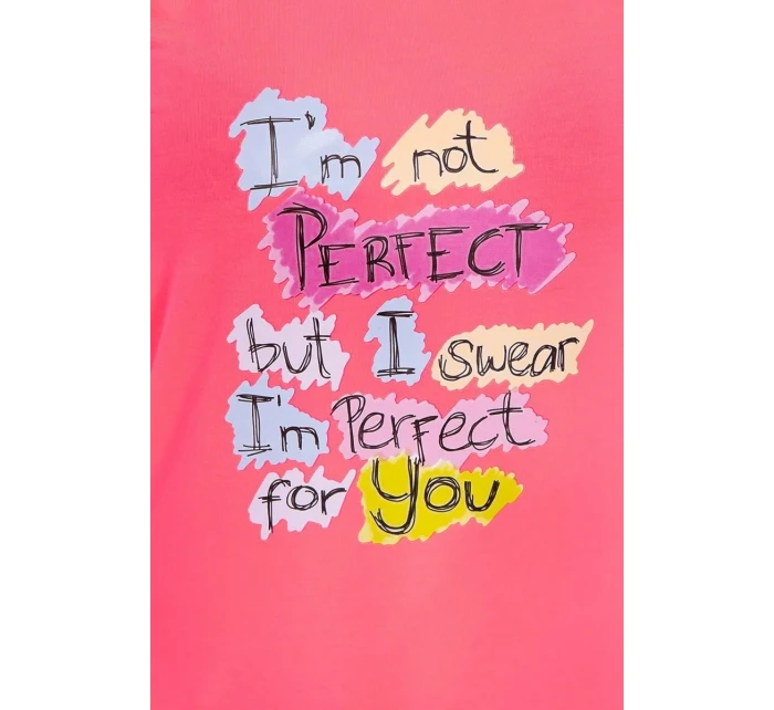 Dokonalá růžová halenka s neonovým potiskem