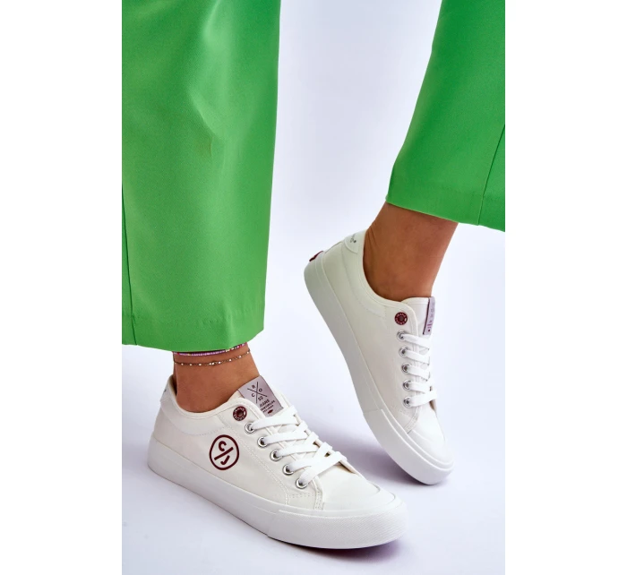 Dámské Cross Jeans Fabric Sneakers LL2R4043 Bílé