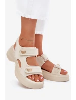 Dámské sandály se zlatými detaily béžové model 21701752 - EVENTO Dámské sandály se zlatými detaily béžové model 21701752 - EVENTO