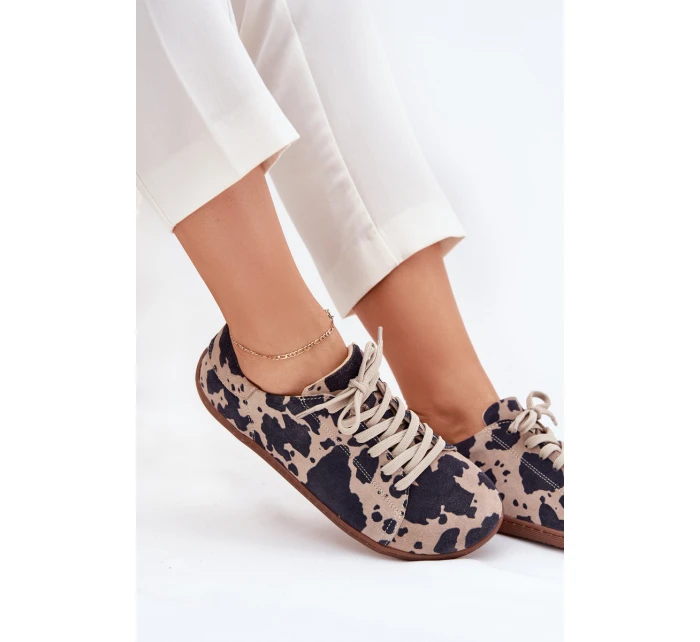 Dámské semišové barefoot tenisky s pruhy model 21703091 - Zazoo