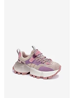 Kožené semišové dámské tenisky model 22095128 fialové - Goe