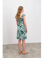 Dámské šaty 16454 Světle béžová / zelená - Vamp Dámské šaty 16454 Světle béžová / zelená - Vamp