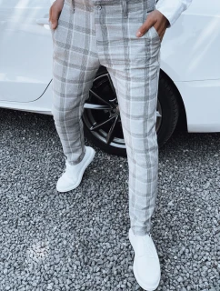 Světle šedé pánské kalhoty FashionStreet UX4405