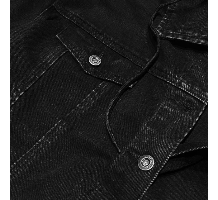 Černá džínová bunda s kapucí model 17004810 - P.O.P. SEVEN