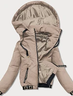 Dámská béžová bunda bomber (B8098-12)