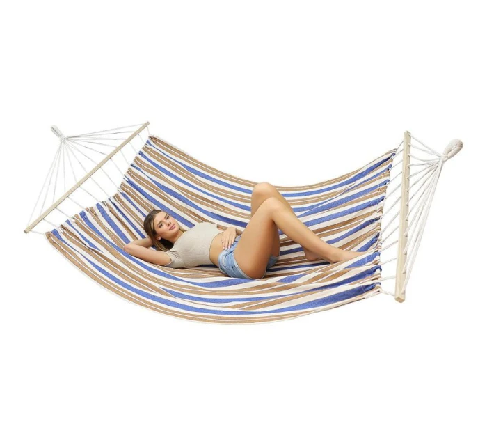 ZAHRADNÍ HAMMAK 1 OSOBA 200x100 cm s tyčí 1052182
