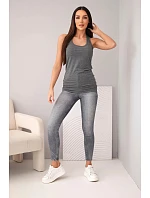 Dámská tílko z bavlny s kulatým výstřihem grafitová