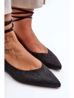 Ženy Tkanicí Baleríny Ozdobené Pytlíky Černé Jange
