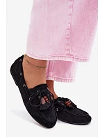 Dámské Mokasyny S Frézlem A Korálky Černé Teresa Dámské Mokasyny S Frézlem A Korálky Černé Teresa