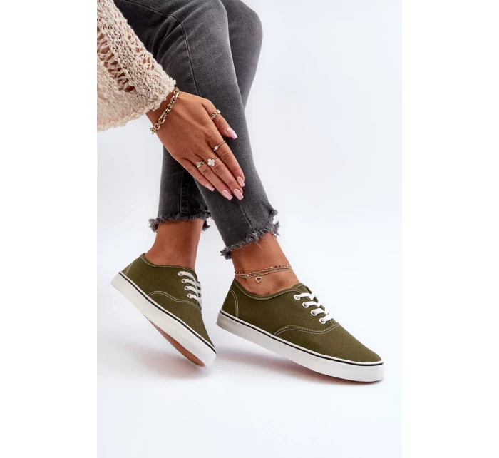 Klasické dámské tenisky Tenisky tmavě zelené Olvali Klasické dámské tenisky Tenisky tmavě zelené Olvali