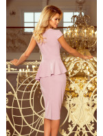 Elegantní dámské midi šaty v barvě lila s volánkem model 5943396 - numoco