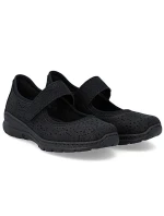 Dámské černé polobotky Rieker na suchý zip N4299-00