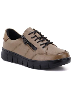 Dámské kožené polobotky na platformě, béžové, model 22343089 - VINCEZA