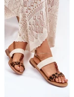 Ploché Dámské Sandály S Leopardí Hnědé model 21702265 - Boto