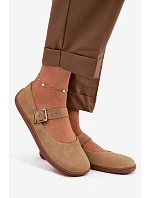 Baleríny Barefoot z přírodního semiše model 22069732 béžové - Zazoo