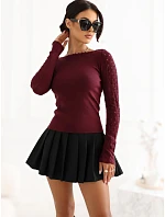 Sweter CS SW model 22559231 bordowy - FPrice Sweter CS SW model 22559231 bordowy - FPrice