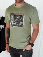 Pánské zelené tričko s potiskem Dstreet RX5465