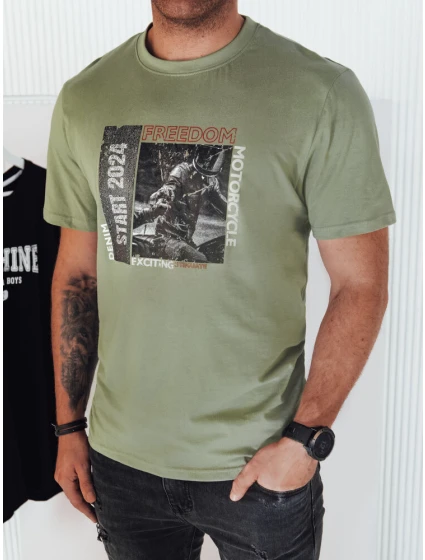 Pánské zelené tričko s potiskem Dstreet RX5465