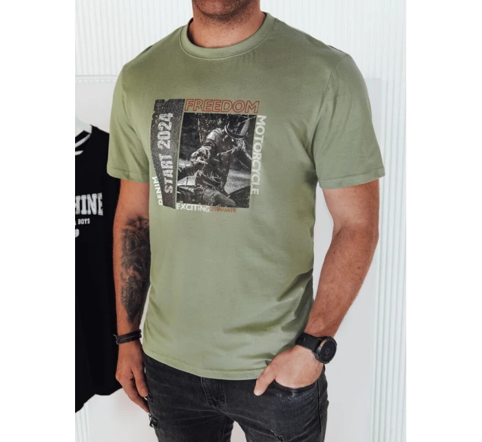 Pánské zelené tričko s potiskem Dstreet RX5465