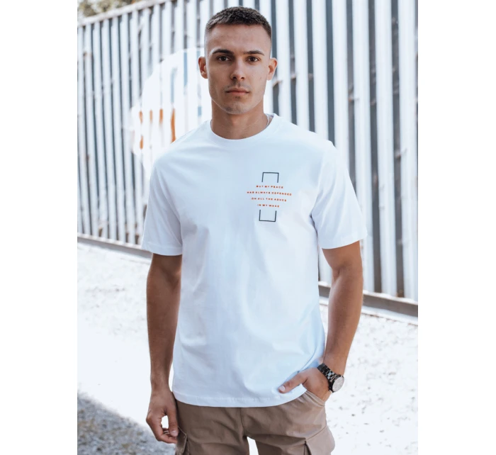 Pánské bílé tričko model 21975578 - Dstreet