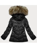 Černá dámská prošívaná bunda pro přechodné období (H-205-1)