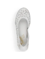 Kožená pohodlná polobotka W model 22033618 bílá - Rieker Kožená pohodlná polobotka W model 22033618 bílá - Rieker