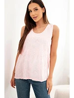 Dámská bavlněná halenka s výšivkou model 22214675 růžová - K-Fashion Dámská bavlněná halenka s výšivkou model 22214675 růžová - K-Fashion