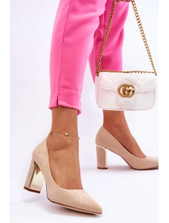 Klasické semiš lodičky Na model 21623329 Podpatku Béžove Elizabeth - Boto