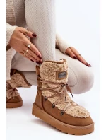 Voděodolné sněhule na platformě veganské D.Franklin DFSH370004 Hnědé