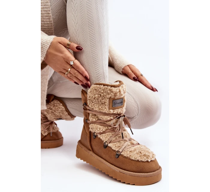 Voděodolné sněhule na platformě veganské D.Franklin DFSH370004 Hnědé