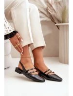 Lakované Baletky S Pásky Na Nízkém Podpatku Černé model 21670503 - Boto