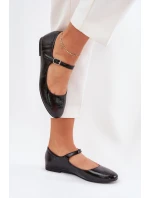 Lakované Baletky S Páskem Černé model 21687377 - Boto Lakované Baletky S Páskem Černé model 21687377 - Boto