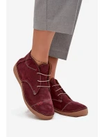 Kožené dámské polobotky s na zip  bordó model 21710461 - Artiker
