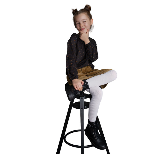 Dívčí neprůhledné punčocháče z mikrovlákna 40 Den se vzorem model 17210071 White - Yoclub