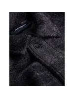 Pánská vlněná teplá košile / styl kabátek G77965060-149 Černý s tmavě šedou - Peak