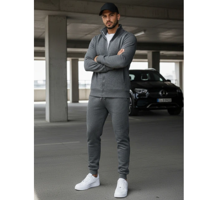 Pánská mikina na zip s kapucí antracitová model 21962253 - Dstreet