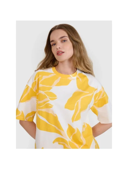 Dámské tričko oversize s potiskem model 21436798 - 4F Dámské tričko oversize s potiskem model 21436798 - 4F