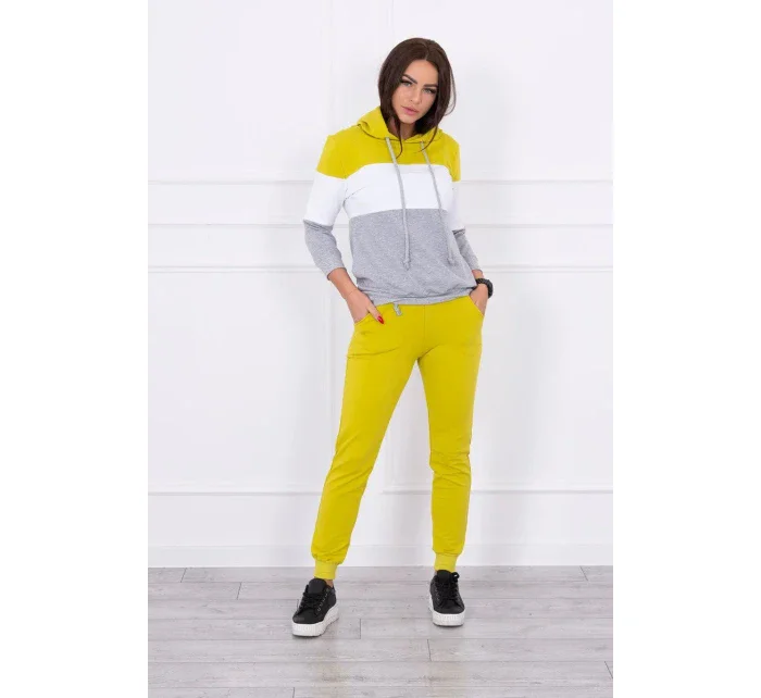 Barevná pruhovaná sada kiwi+bílá