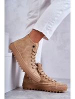 Dámské Tenisky Big Star Vysoké Zateplené Camel GG274072